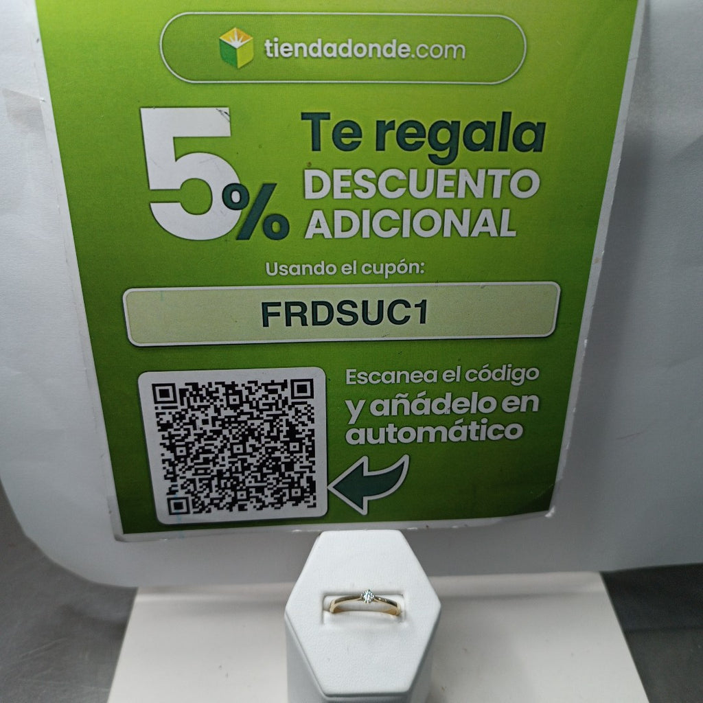 ANILLO ANILLITO SOLITARIO CIRCONIA 14K 8 TALLA 1.7 GR (NUEVO)