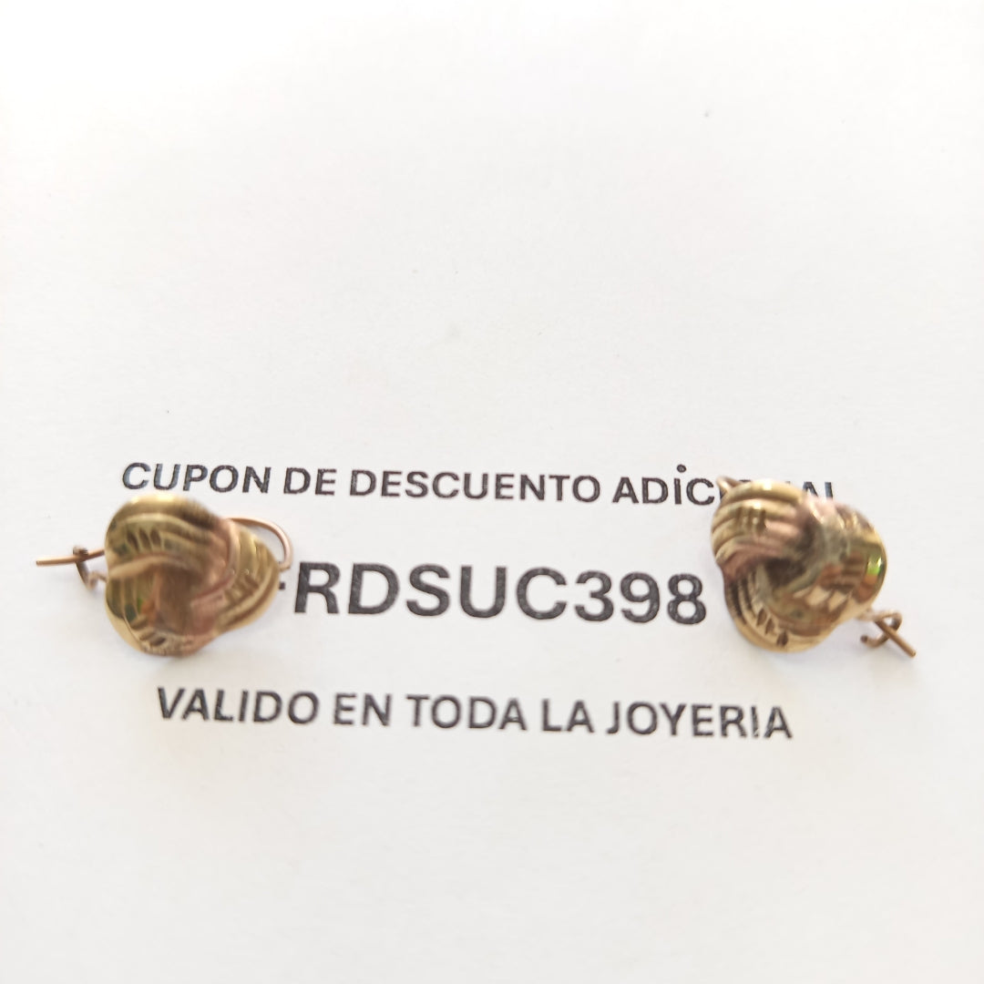 ARETES PAR ORO, ORO COMBINADO 8 K 1.4 GRMS (SEMINUEVO)