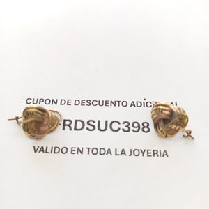 ARETES PAR ORO, ORO COMBINADO 8 K 1.4 GRMS (SEMINUEVO)