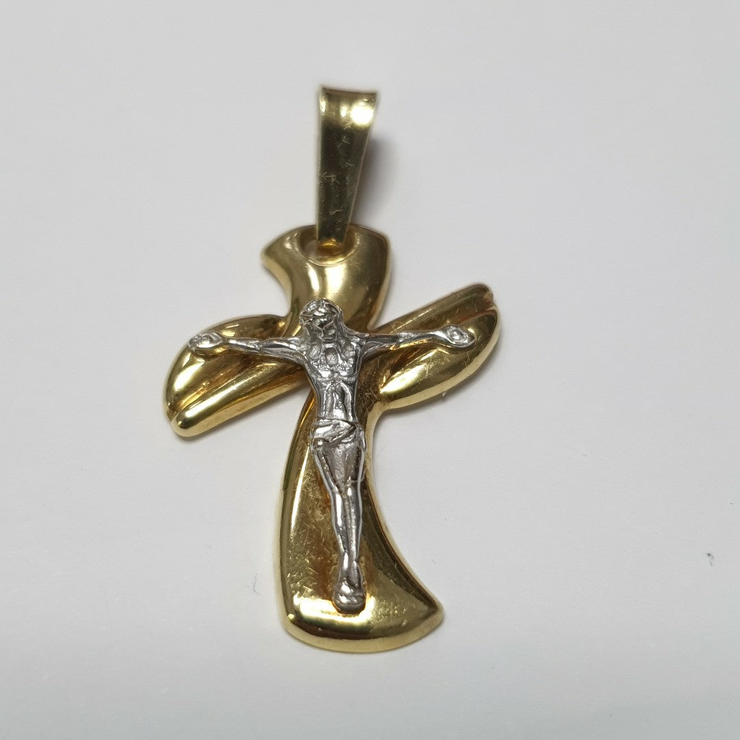 CRUCIFIJO ORO, ORO BLANCO 18 K 4.8 GRMS (SEMINUEVO)