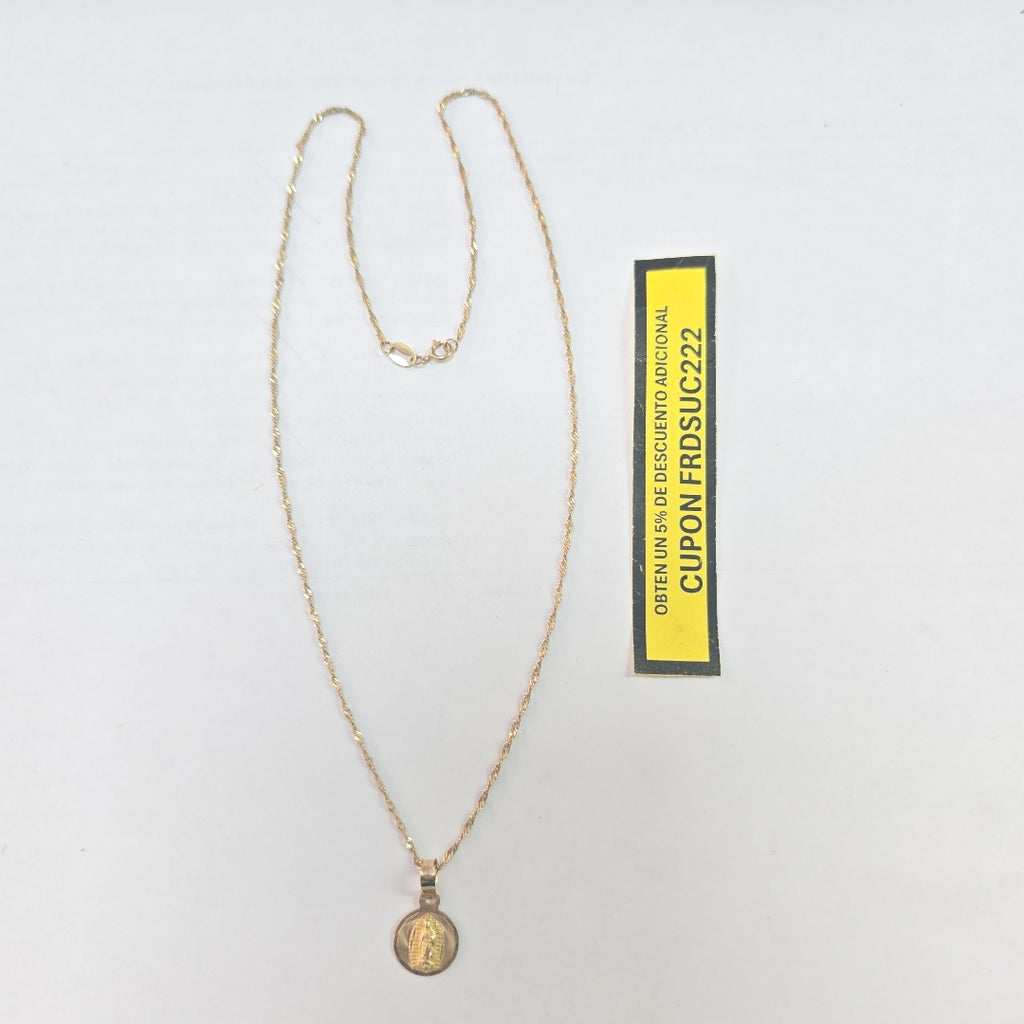 CADENA, MEDALLA RELIGIOSA ORO 10 K 1.5 GRMS (SEMINUEVO)