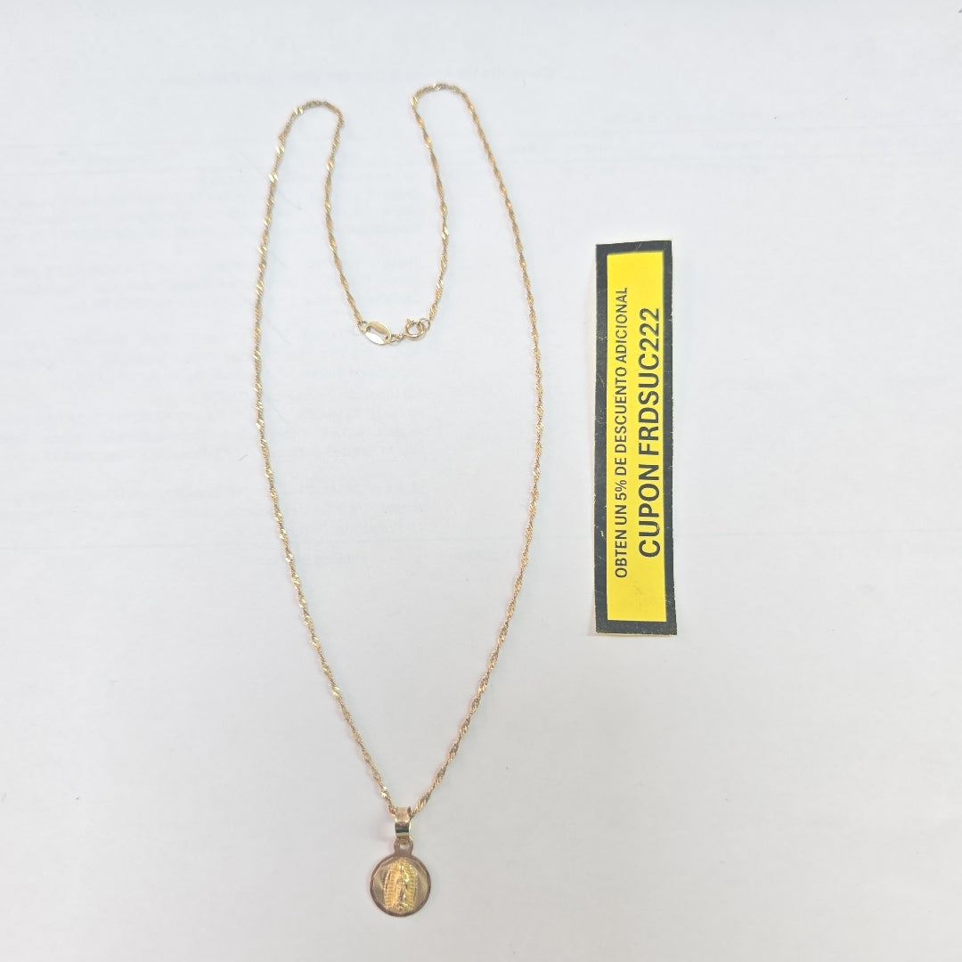 CADENA, MEDALLA RELIGIOSA ORO 10 K 1.5 GRMS (SEMINUEVO)