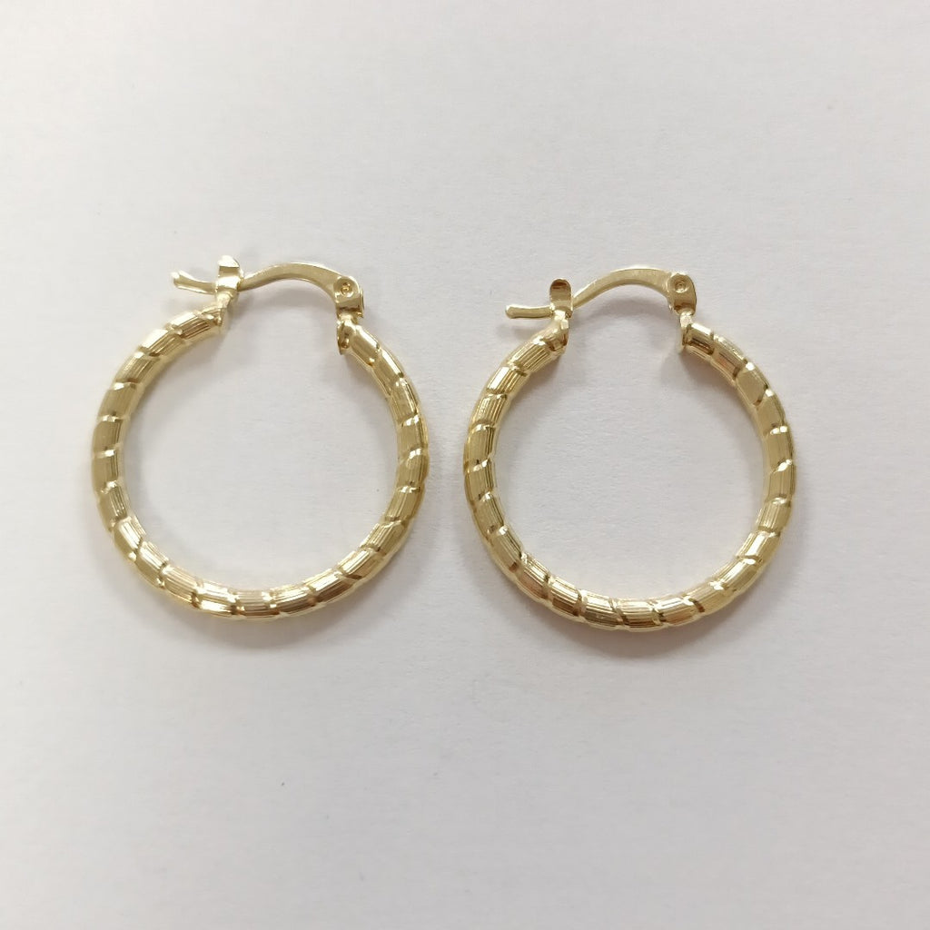 ARETES ARRACADAS LABRADAS 14K 3.3 GR (NUEVO)
