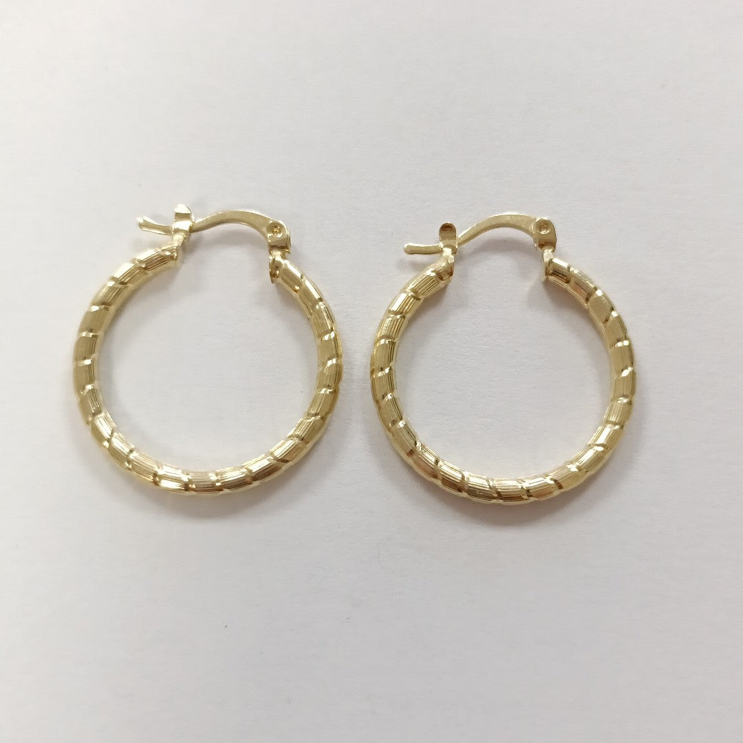 ARETES ARRACADAS LABRADAS 14K 3.3 GR (NUEVO)