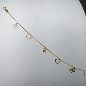 PULSERA ESPECIAL DIJES 10K 18 CM 1.1 GR (NUEVO)