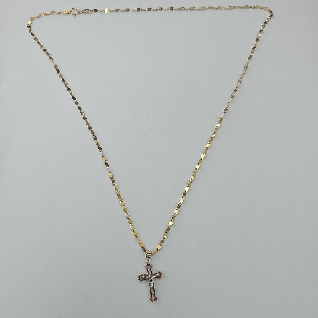 CADENA,CRUCIFIJO ORO,RODIADO 14 K 4,10 GRMS (SEMINUEVO)