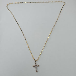 CADENA,CRUCIFIJO ORO,RODIADO 14 K 4,10 GRMS (SEMINUEVO)