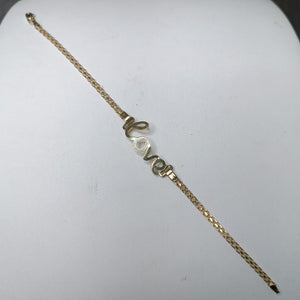 PULSERA ESCLAVA GRABADA LOVE 10K 18 CM 2.8 GR (NUEVO)