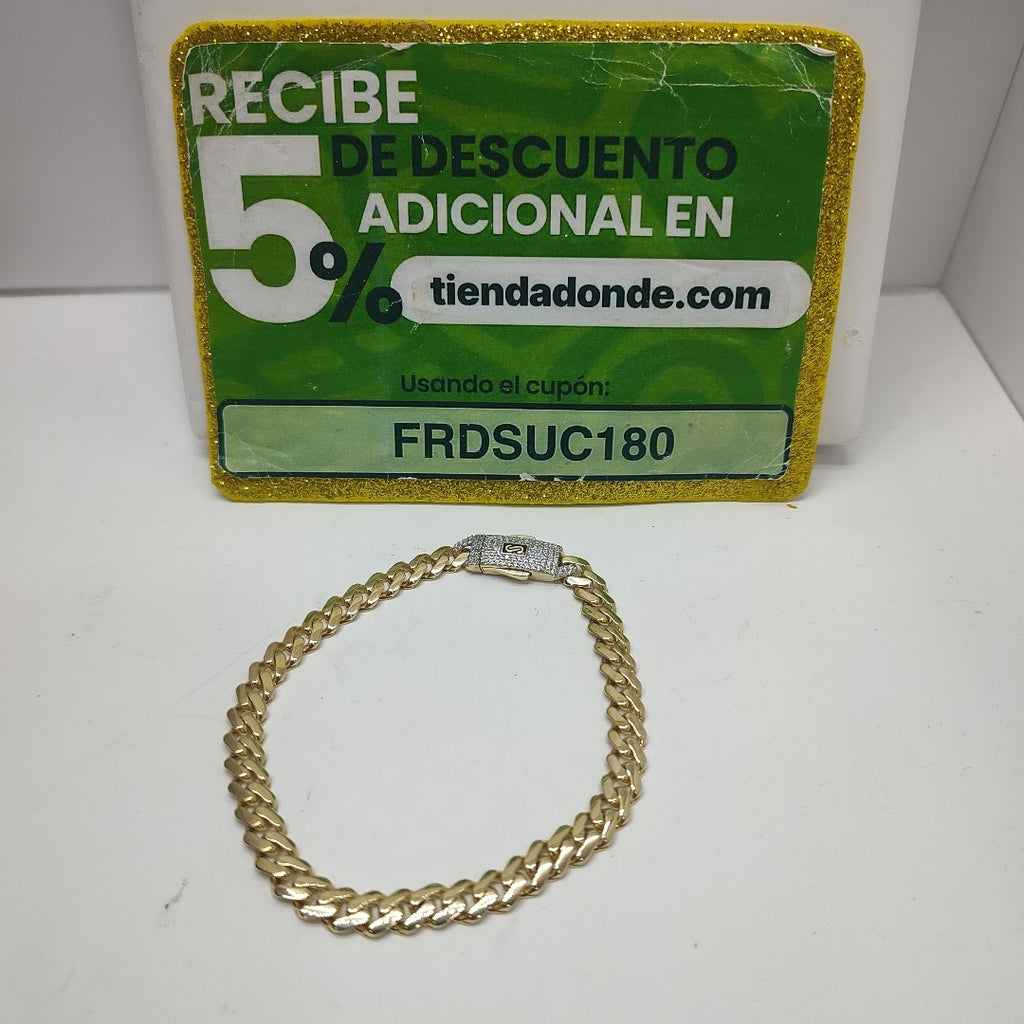 PULSERA CABALLERO MONACO ORO 10K 7.1 (NUEVO)