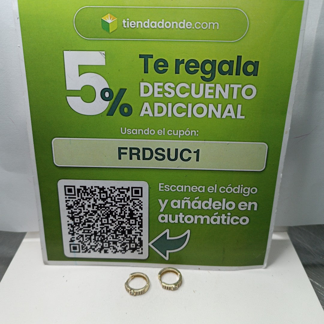 ARETES ARRACADAS C CIRCONIAS 10K 2.6 GR (NUEVO)