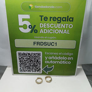 ARETES ARRACADAS C CIRCONIAS 10K 2.6 GR (NUEVO)