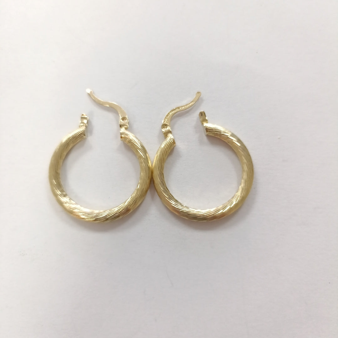 ARETES TEJIDO ARRACADAS ASTRIADAS 14K 2.7 GR (NUEVO)