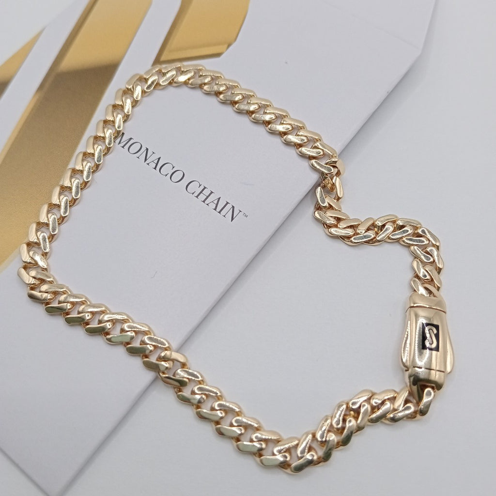 PULSERA CABALLERO MONACO ORO 14K 5.4 (NUEVO)