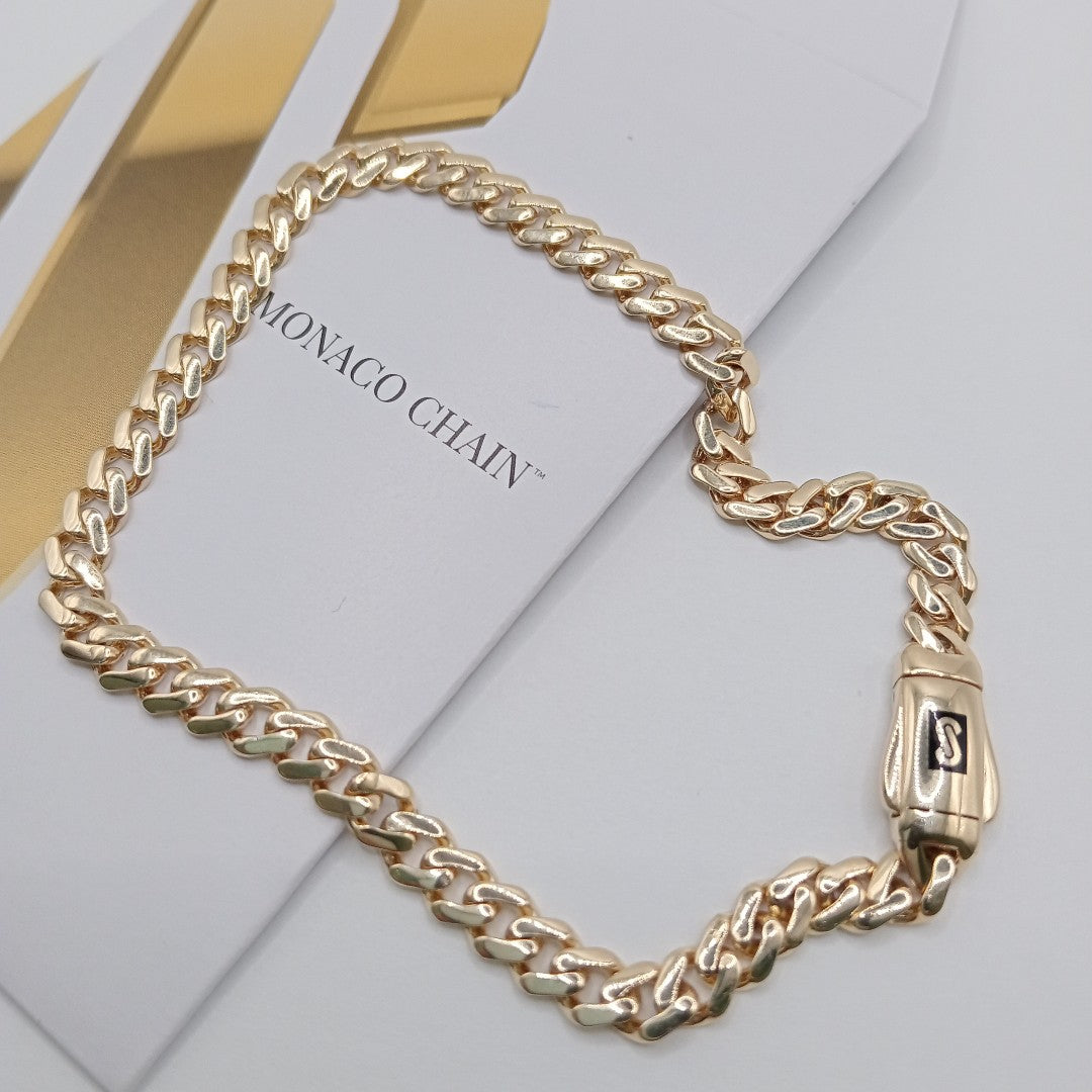 PULSERA CABALLERO MONACO ORO 14K 5.4 (NUEVO)