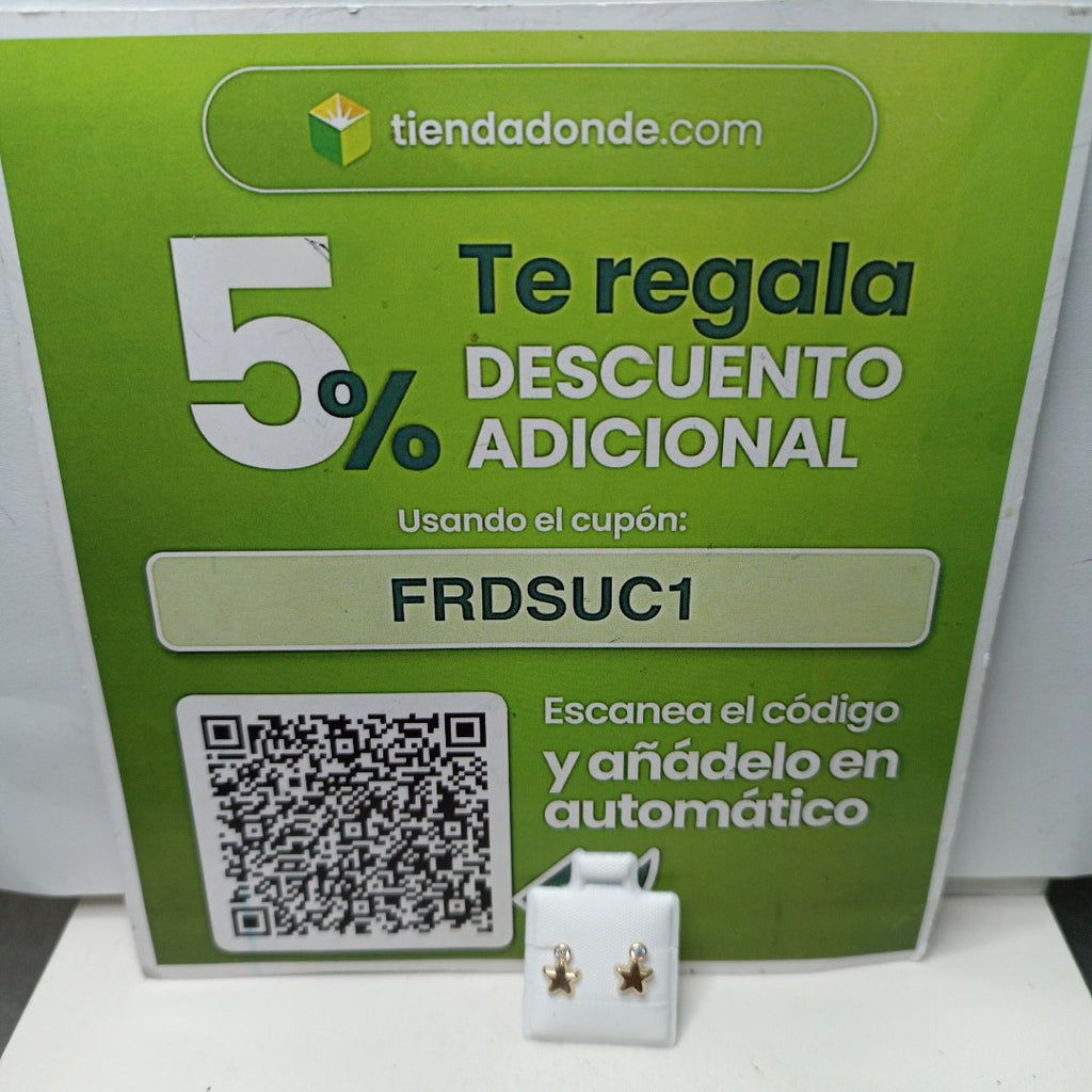 BROQUELES BROQUEL FIG ESTRELLA C CIRCONIA 14K 0.2603 GR (NUEVO)