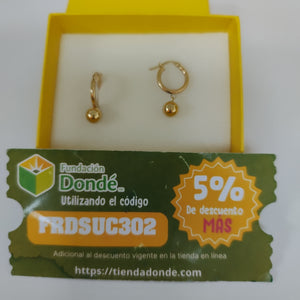 ARRACADAS ORO 14K 1.5 (NUEVO)