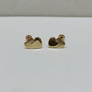 BROQUELES BROQUEL CORAZON DOBLE 14K 0.2171 GR (NUEVO)