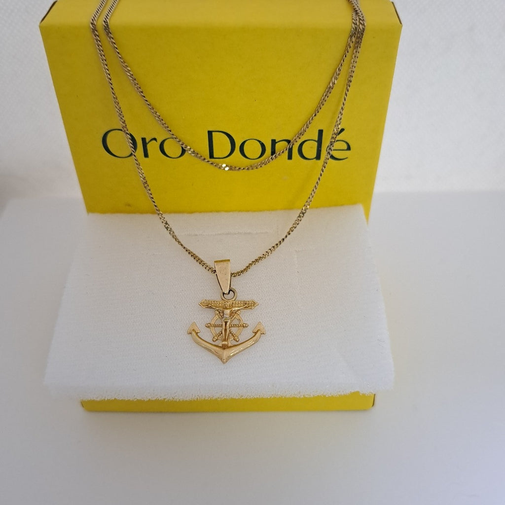 CADENA, CRISTO EN ANCLA ORO 10 K 4.2 GRMS (SEMINUEVO)
