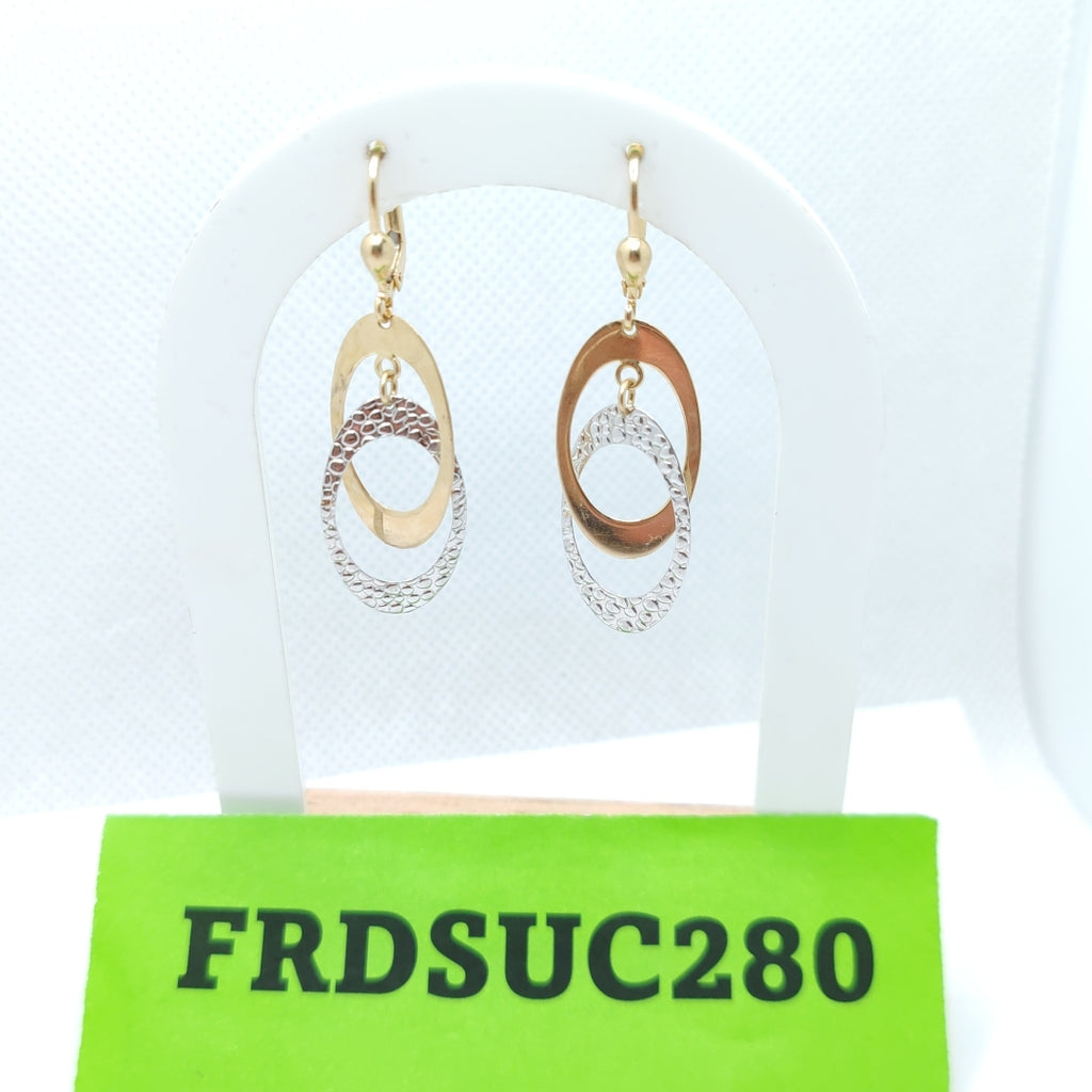 ARETES PAR ORO COMBINADO 14 K 2.9 GRMS (SEMINUEVO)