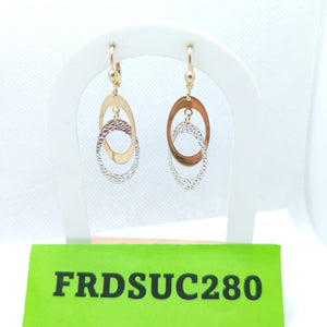 ARETES PAR ORO COMBINADO 14 K 2.9 GRMS (SEMINUEVO)