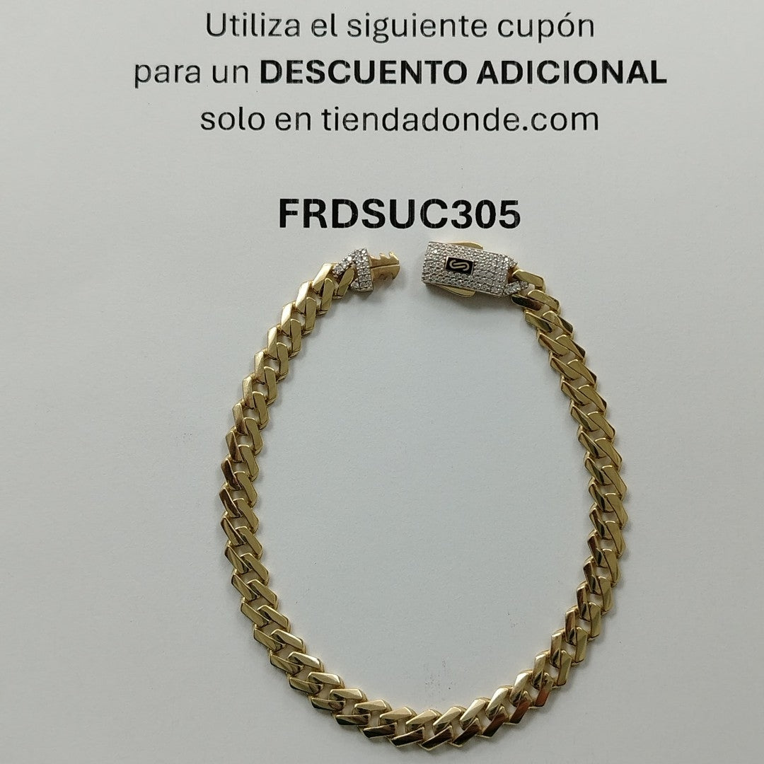 PULSERA CABALLERO MONACO ORO 10K 8.2 (NUEVO)