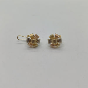 ARETES PAR ORO COMBINADO 14 K 3.5 GRMS (SEMINUEVO)