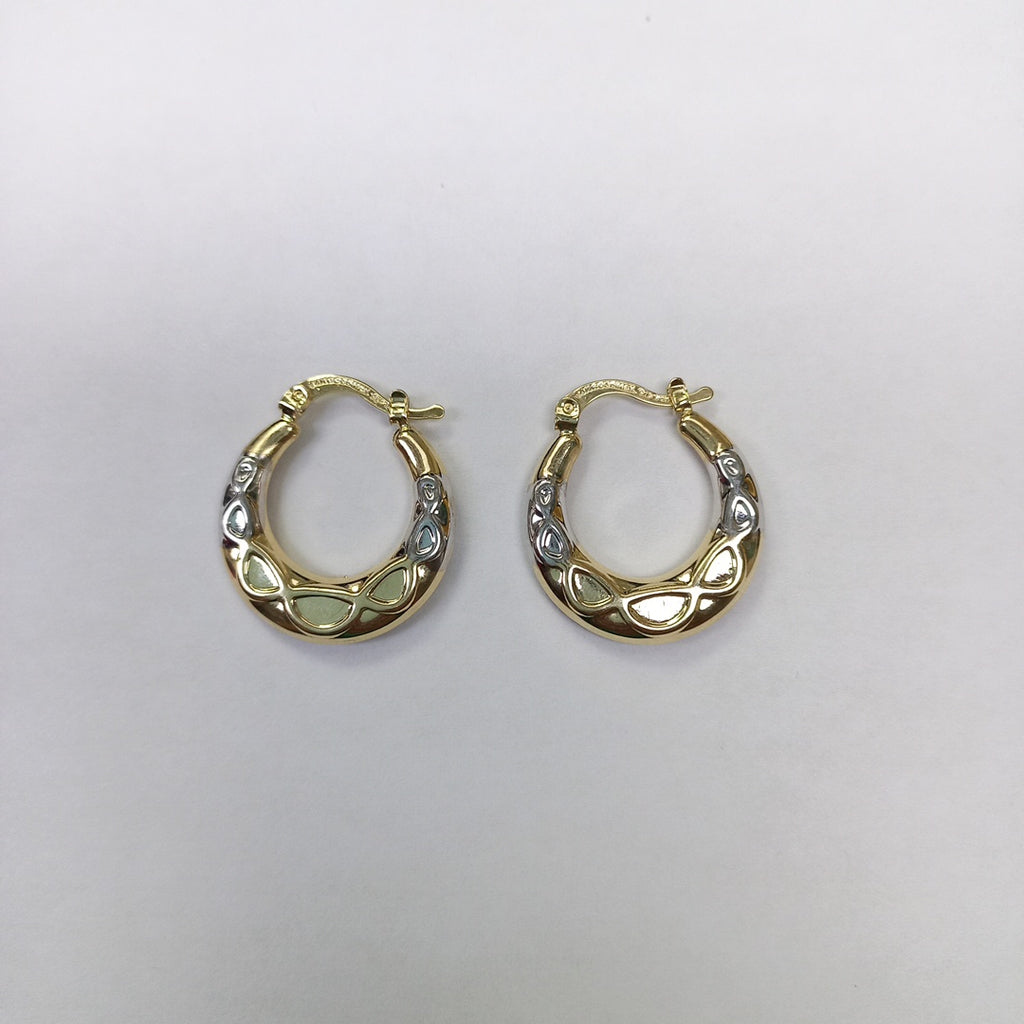 ARETES ARRACADAS COMBINADAS CON INFINITO 14K 2.3 GR (NUEVO)