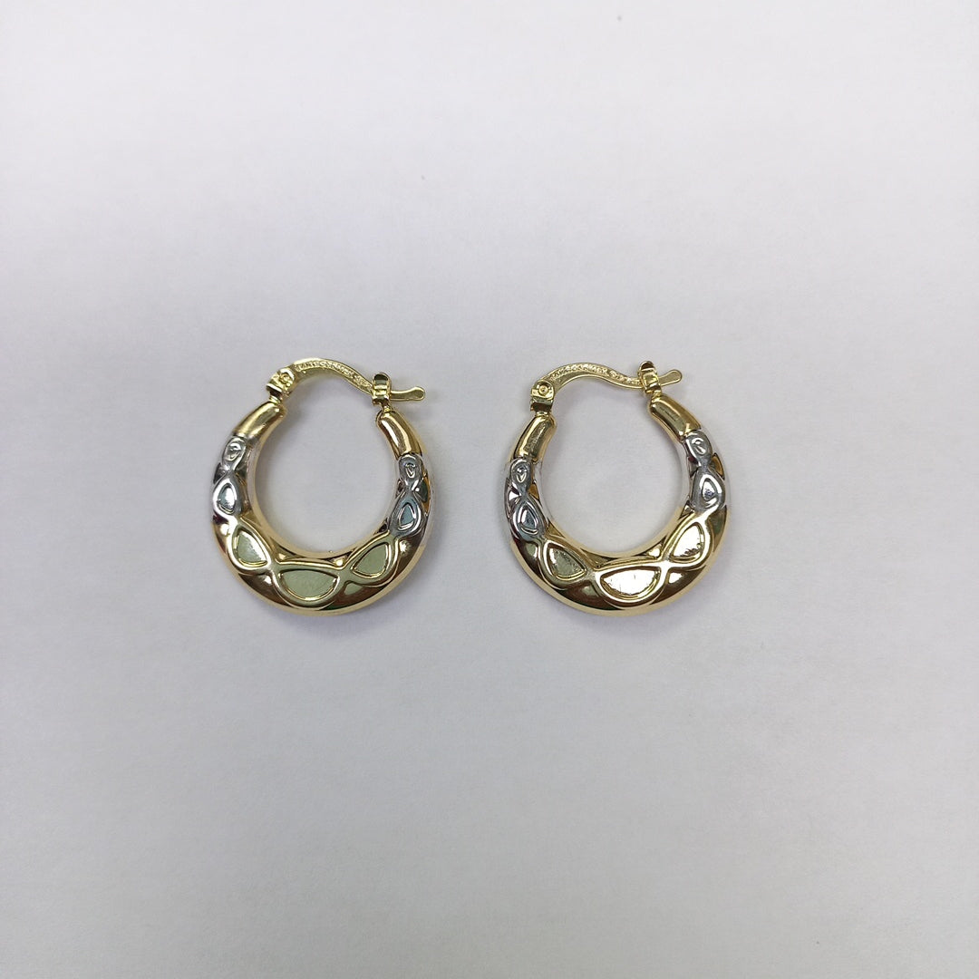 ARETES ARRACADAS COMBINADAS CON INFINITO 14K 2.3 GR (NUEVO)