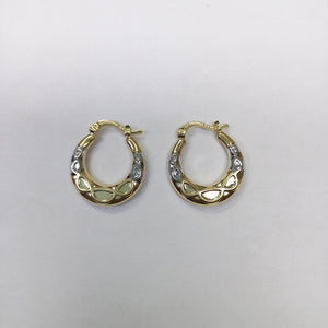 ARETES ARRACADAS COMBINADAS CON INFINITO 14K 2.3 GR (NUEVO)