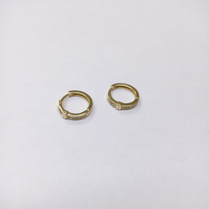 ARETES HUGGIES C CIRCONIA 14K 1.9 GR (NUEVO)