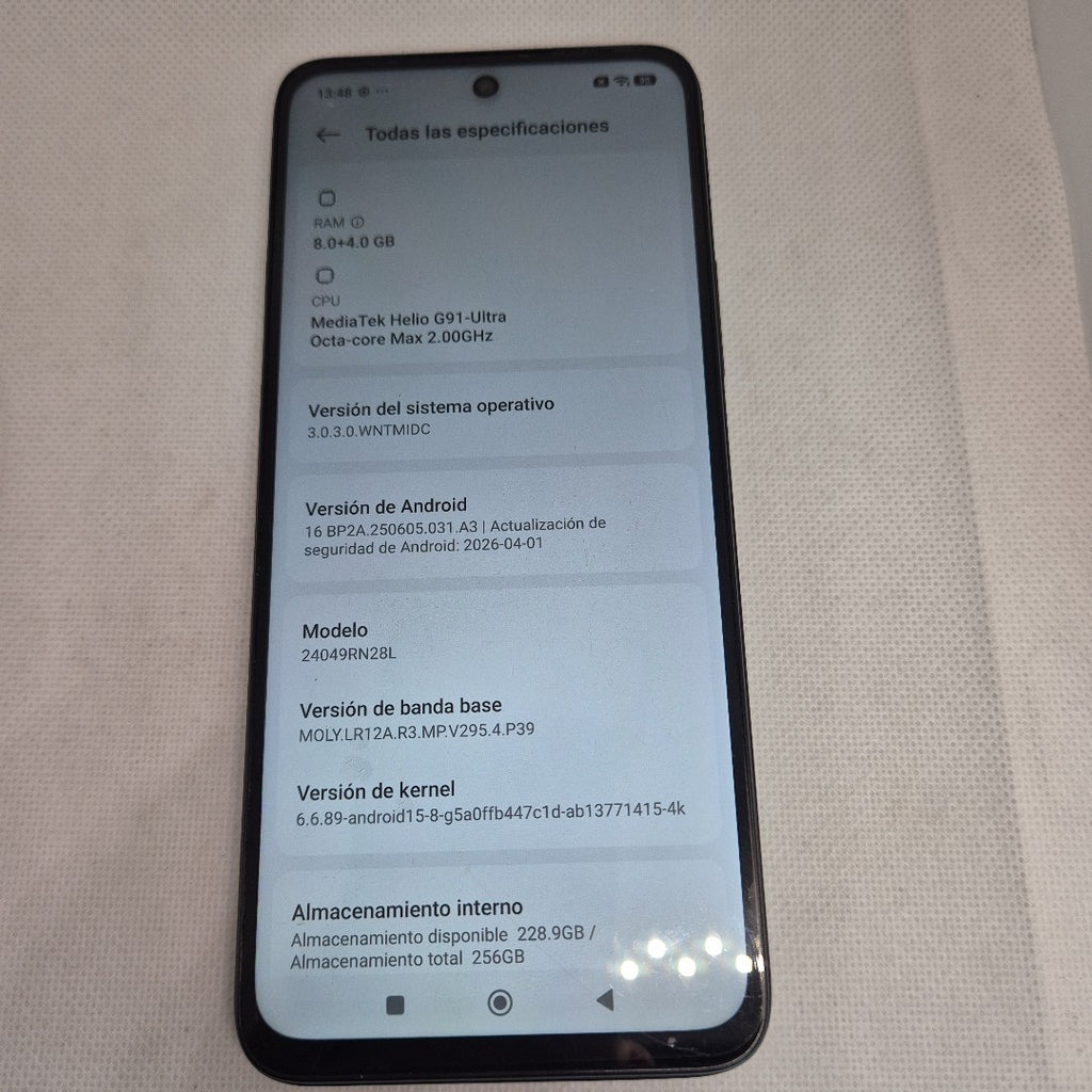 CELULAR XIAOMI REDMI 13 24049RN28L (2024) 256 GB 8 GB RAM (SEMINUEVO)