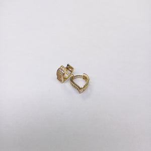 ARETES ARRACADAS CORAZON C CIRCONIAS 14K 2.1 GR (NUEVO)