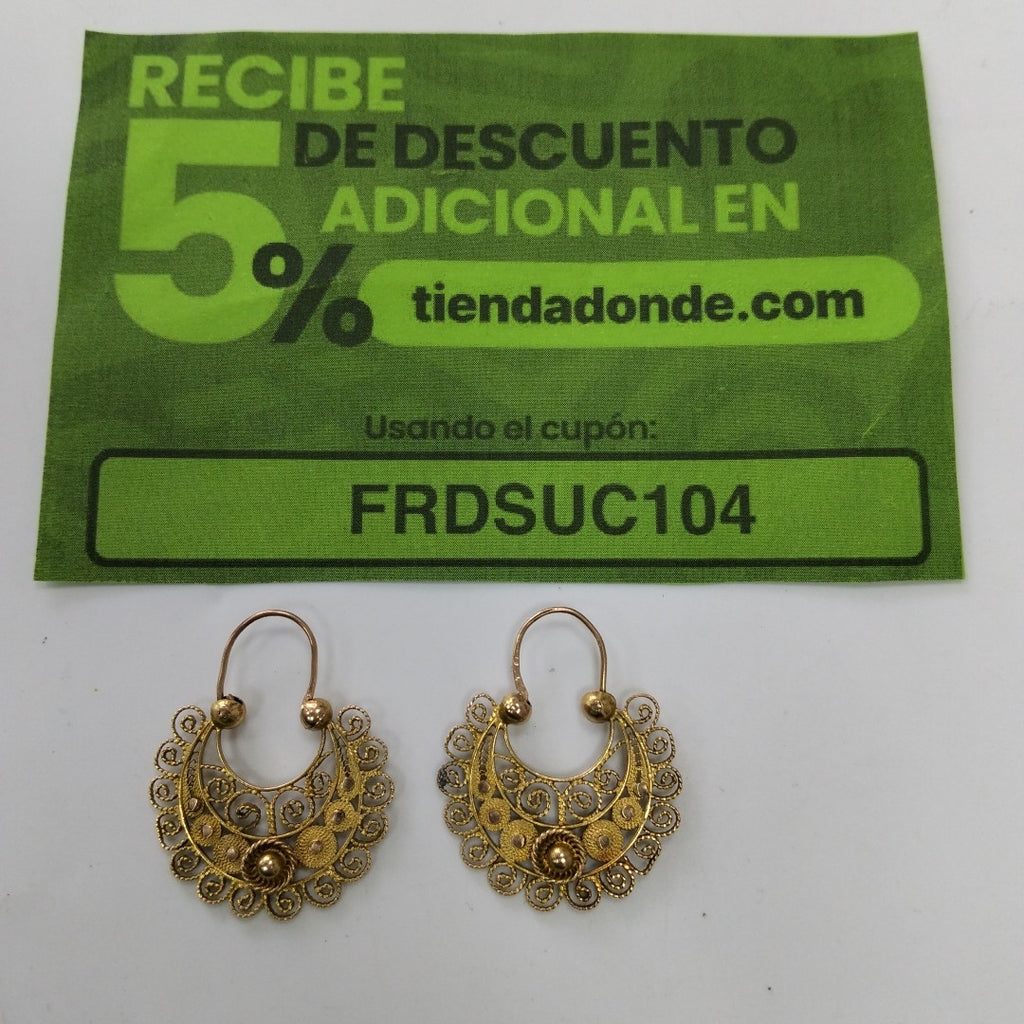 ARRACADAS PAR ORO 8 K 5.7 GRMS (SEMINUEVO)