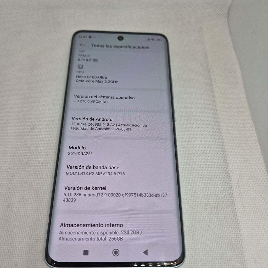 CELULAR XIAOMI REDMI NOTE 15 2510DRA23L (2026) 256 GB 8 GB RAM (SEMINUEVO)