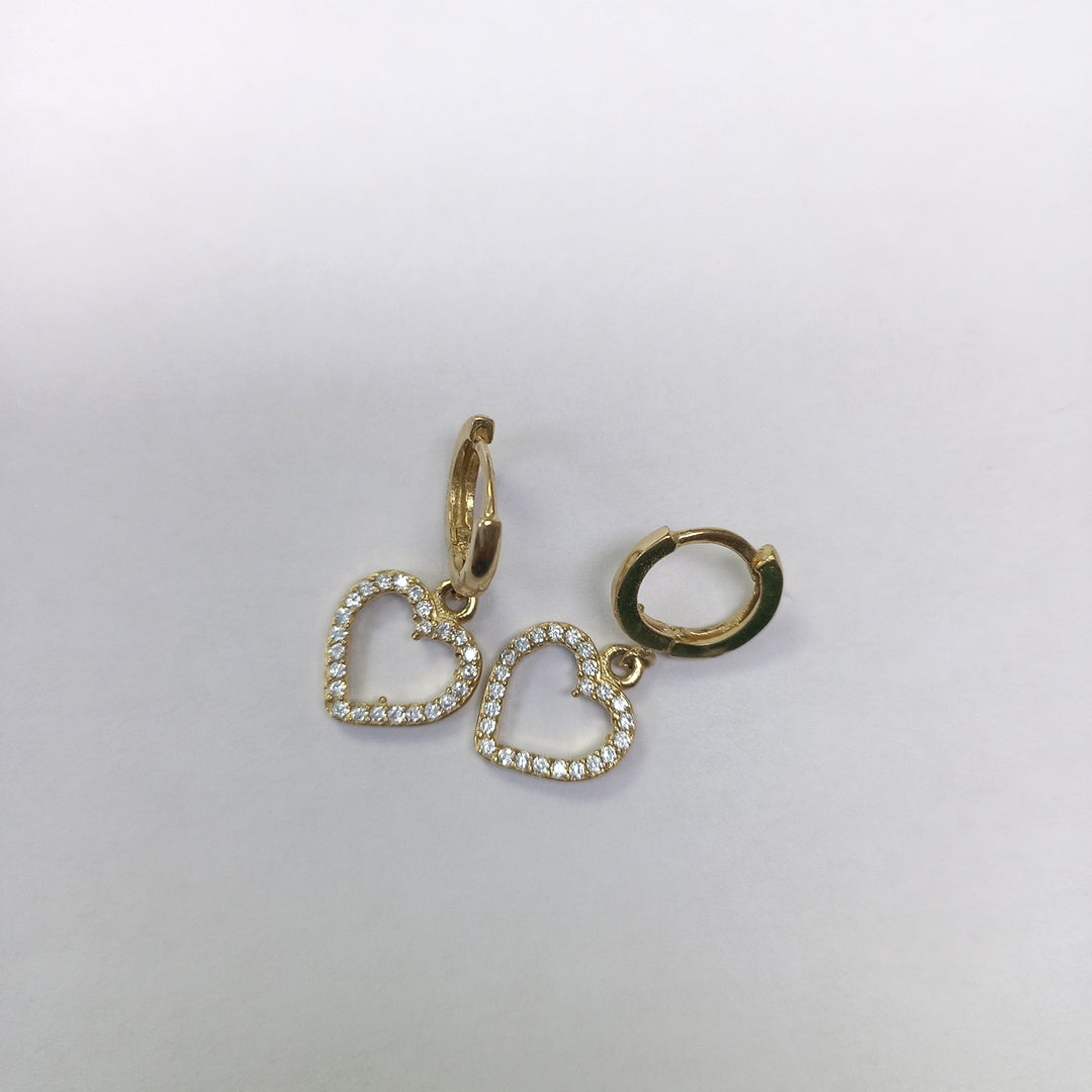 ARETES FIG CORAZON C CIRCONIAS 10K 2.6 GR (NUEVO)