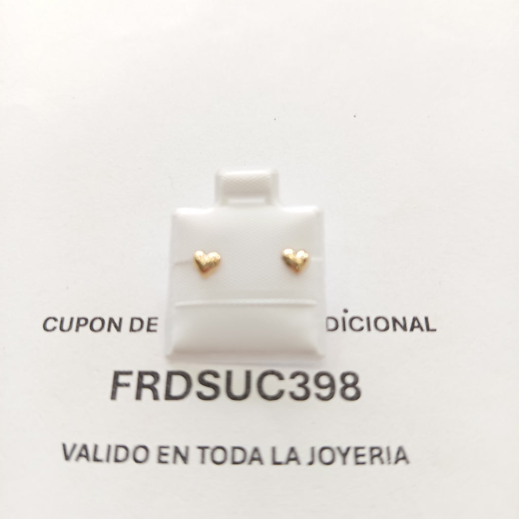 BROQUELES BROQUEL FIG CORAZON LISO 14K 0.1987 GR (NUEVO)