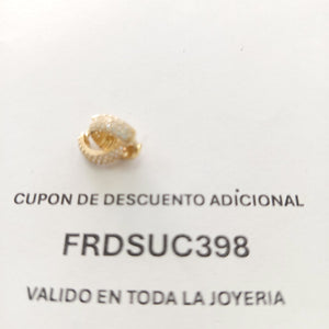 ARETES HUGGIE CON CIRCONIAS 14K 2 GR (NUEVO)