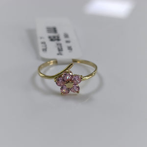 ANILLOS FIG FLOR PIEDRAS COL 14K TALLA 7 0.9 GR (NUEVO)