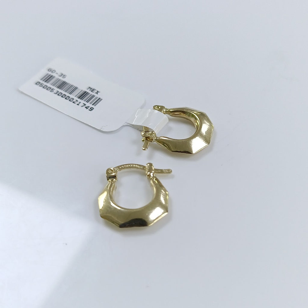 ARETES TEJIDO ARRACADA FACETADA 14K 1.3 GR (NUEVO)