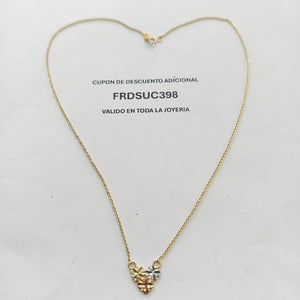 CADENA TEJIDO GARGANTILLA ESPECIAL C FLORES 14K 45 CM 3 GR (NUEVO)