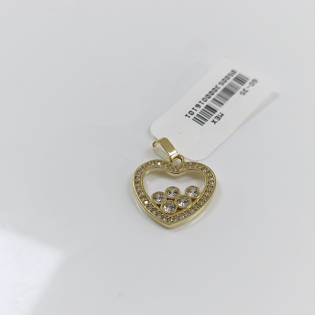 DIJE CORAZON CON CIRCONIAS 14K 1.7 GR (NUEVO)