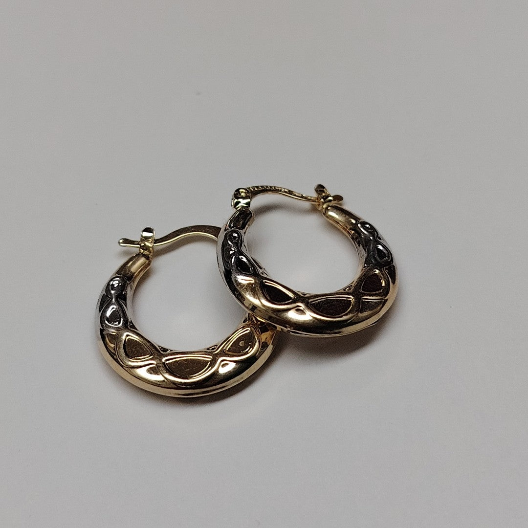 ARETES ARRACADAS COMBINADAS CON INFINITO 14K 2.3 GR (NUEVO)