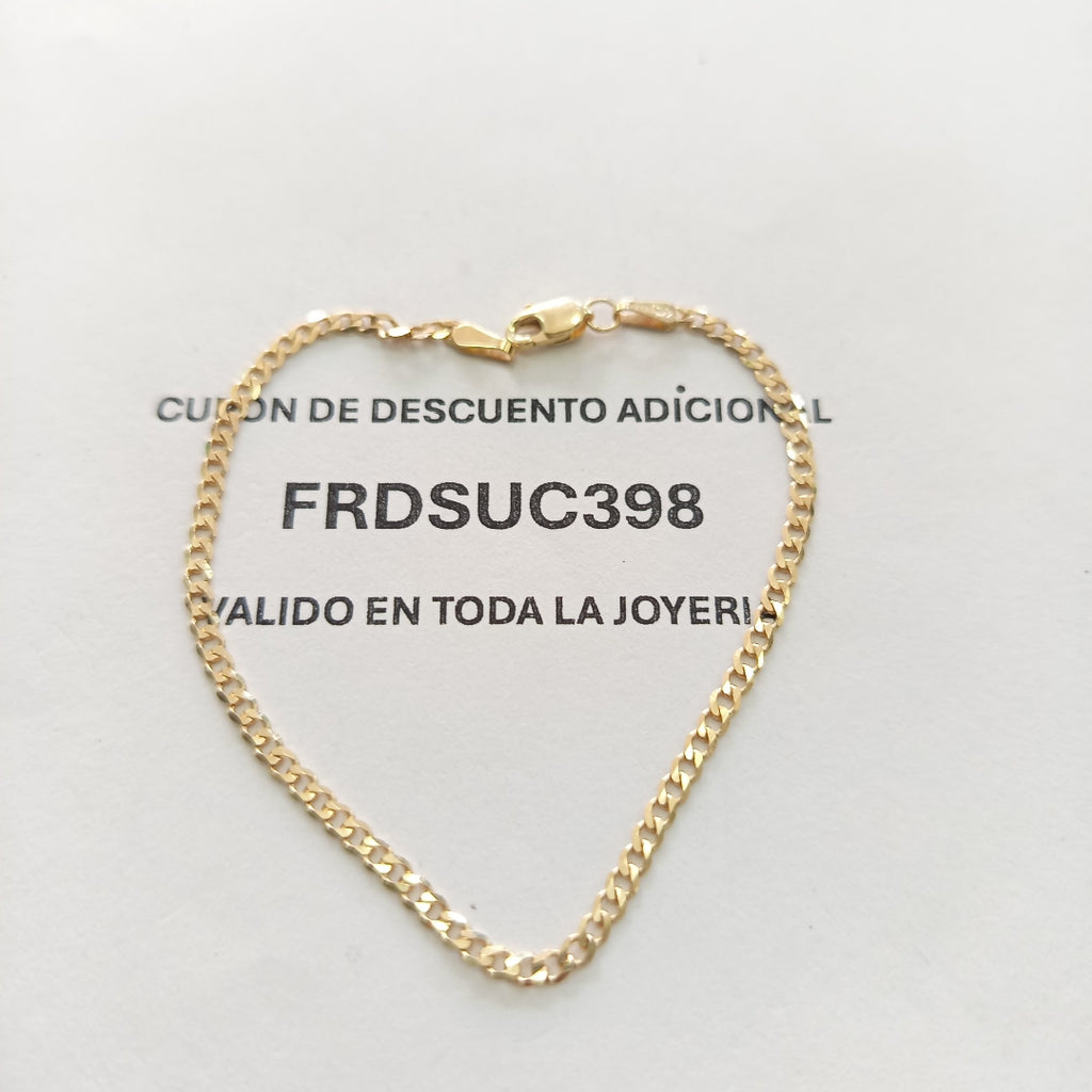 PULSERA TEJIDO BARBADA 14K 18 CM 2 GR (NUEVO)