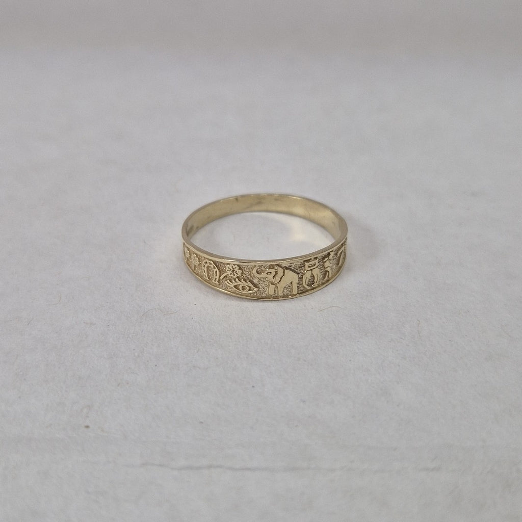 ANILLOS ARGOLLA DE LA SUERTE 10K TALLA 8 1.2 GR (NUEVO)