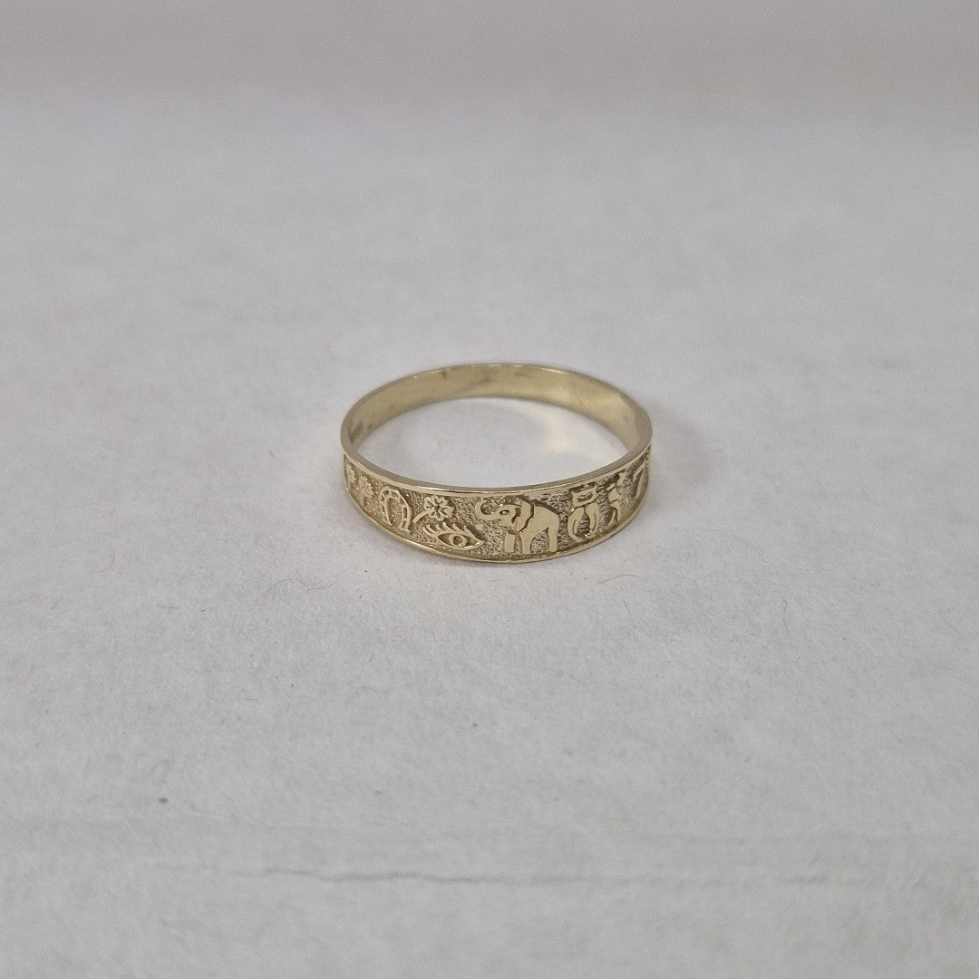ANILLOS ARGOLLA DE LA SUERTE 10K TALLA 8 1.2 GR (NUEVO)