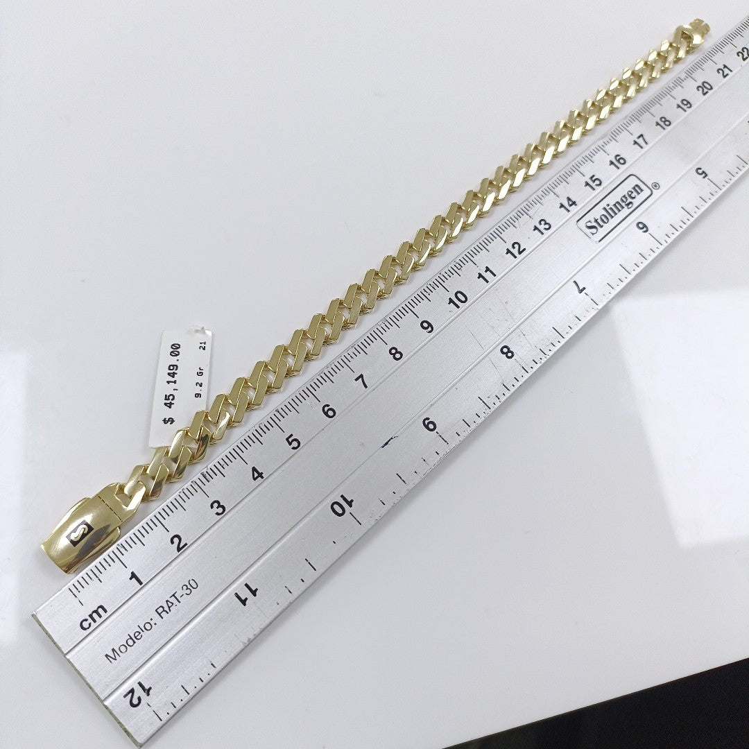 PULSERA CABALLERO MONACO ORO 10K 9.2 (NUEVO)