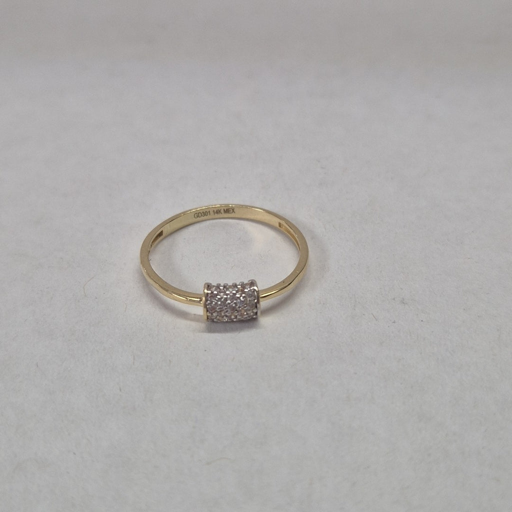 ANILLO ANILLITO C CIRCONIAS 14K 9 TALLA 1.4 GR (NUEVO)