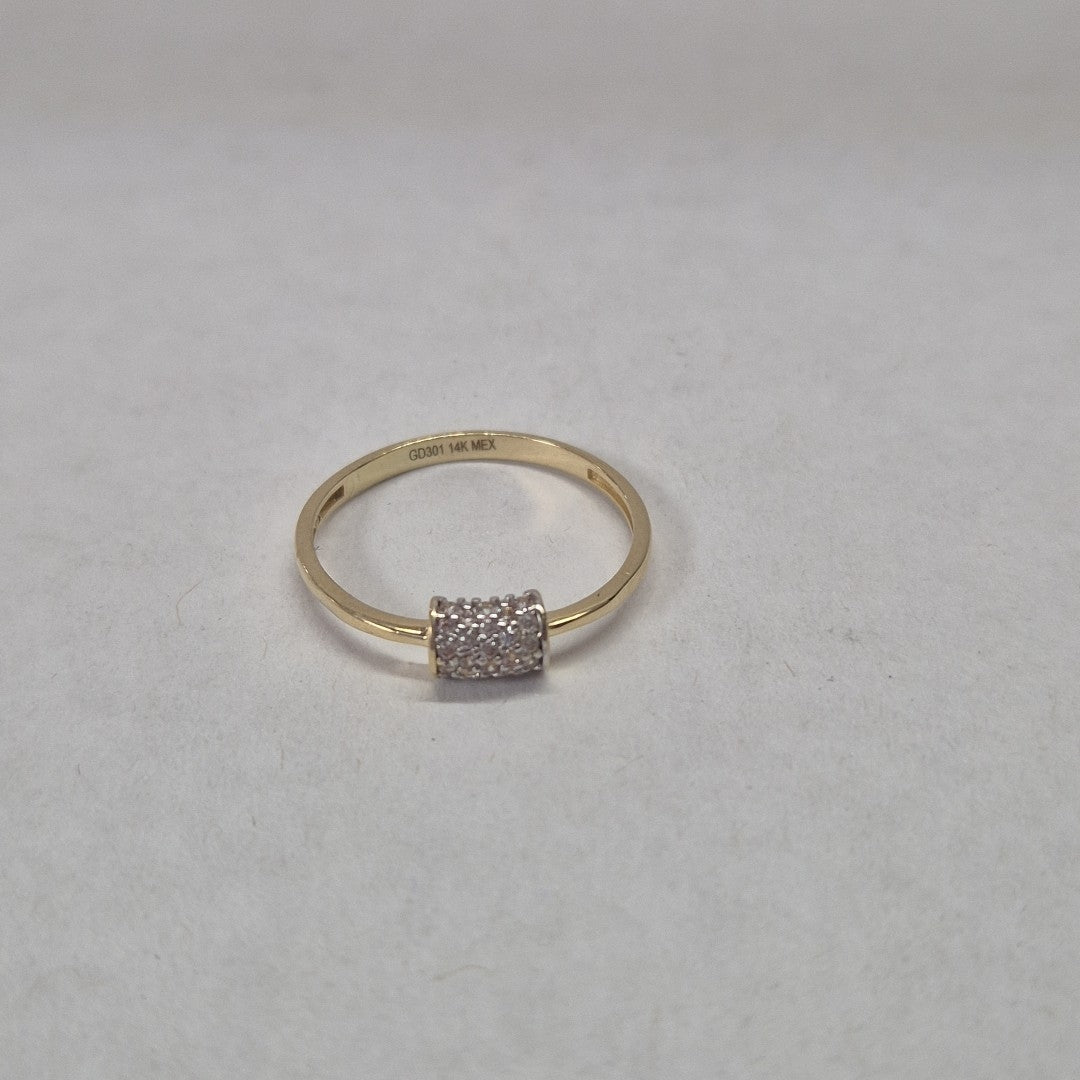 ANILLO ANILLITO C CIRCONIAS 14K 9 TALLA 1.4 GR (NUEVO)
