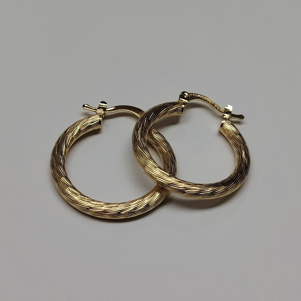 ARETES TEJIDO ARRACADAS ASTRIADAS 14K 2.9 GR (NUEVO)
