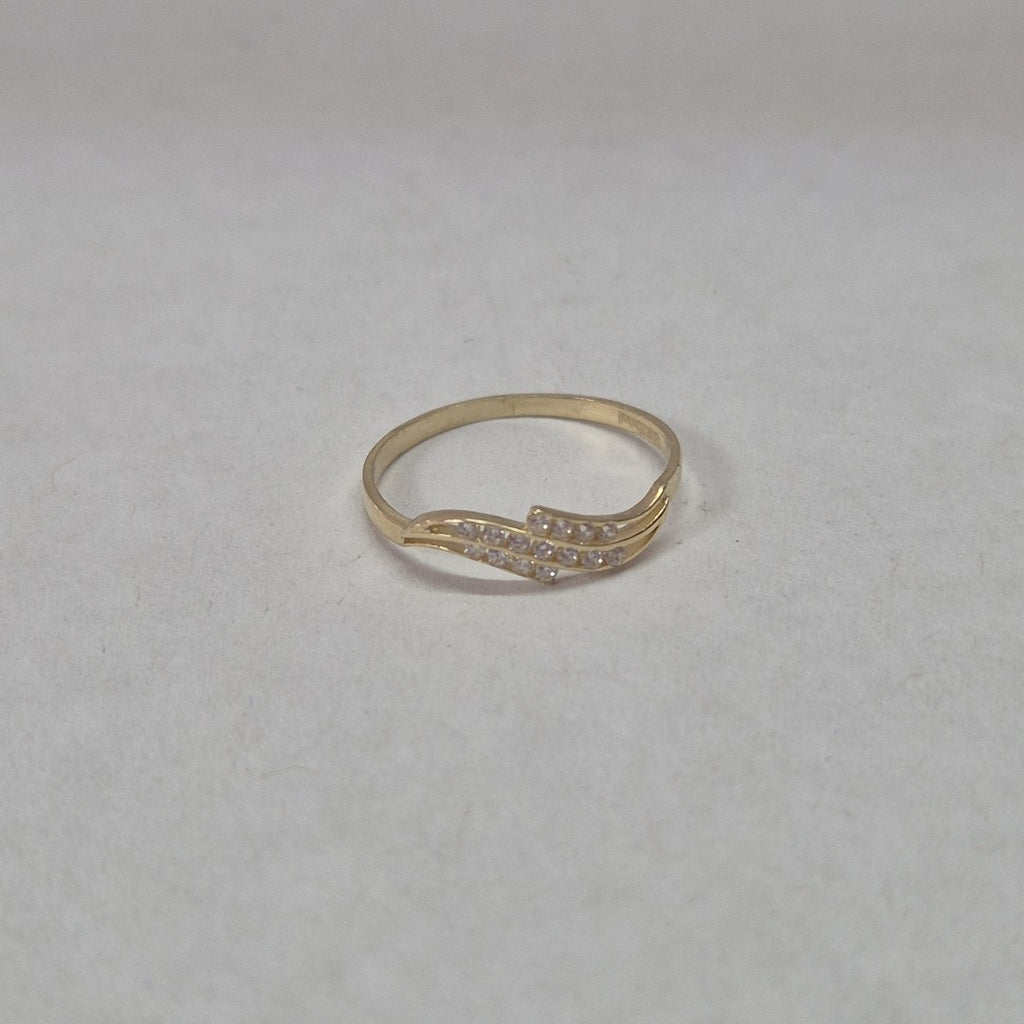 ANILLOS CON CIRCONIAS 14K TALLA 7 0.8 GR (NUEVO)